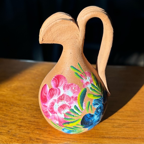 Vintage Other - 🔸 FINAL PRICE 🔸 Mini hand painted terracotta pitcher jug vase Portugal